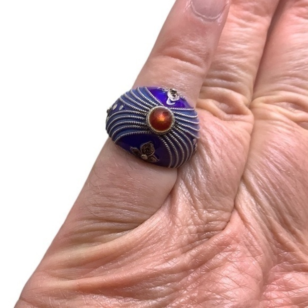 Gold over sterling silver Dome ring Size 6
